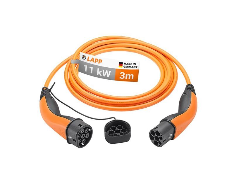 Nabíjecí kabel LAPP 75743 pro elektromobily typ2 11kW 20A 3 fáze délka 3m