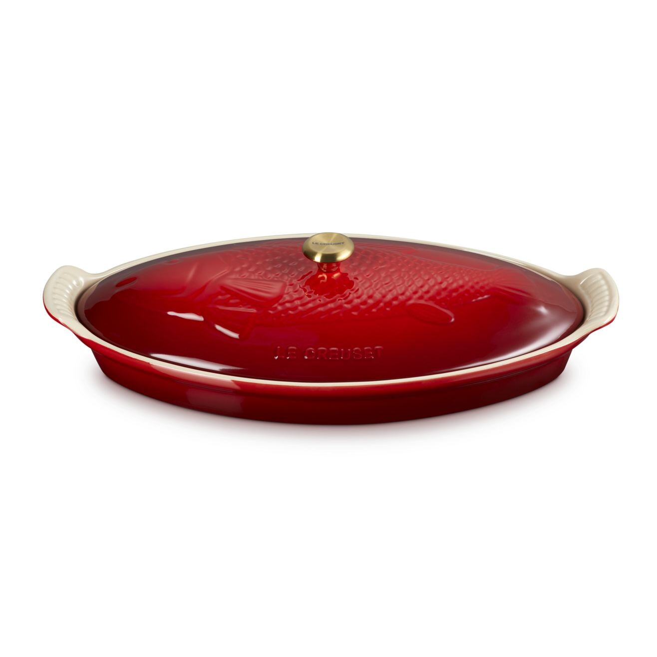 Pekáč na rybu HERITAGE 34 cm, CERISE, kamenina, Le Creuset