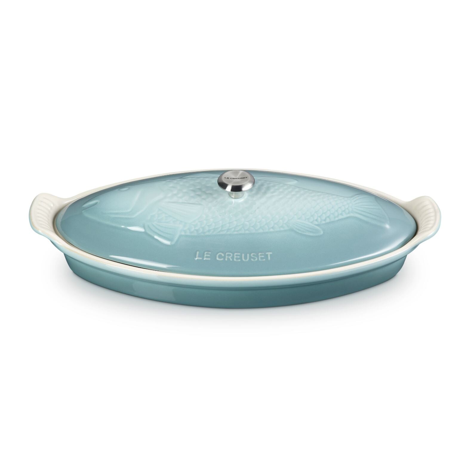 Pekáč na rybu HERITAGE 34 cm, SEA SALT, kamenina, Le Creuset