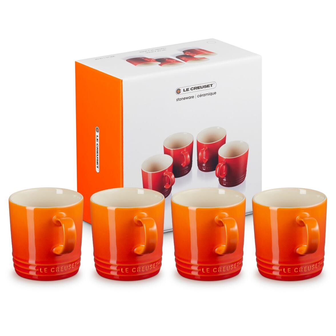 Hrnek 350 ml, sada 4 ks, FLAME, kamenina, Le Creuset