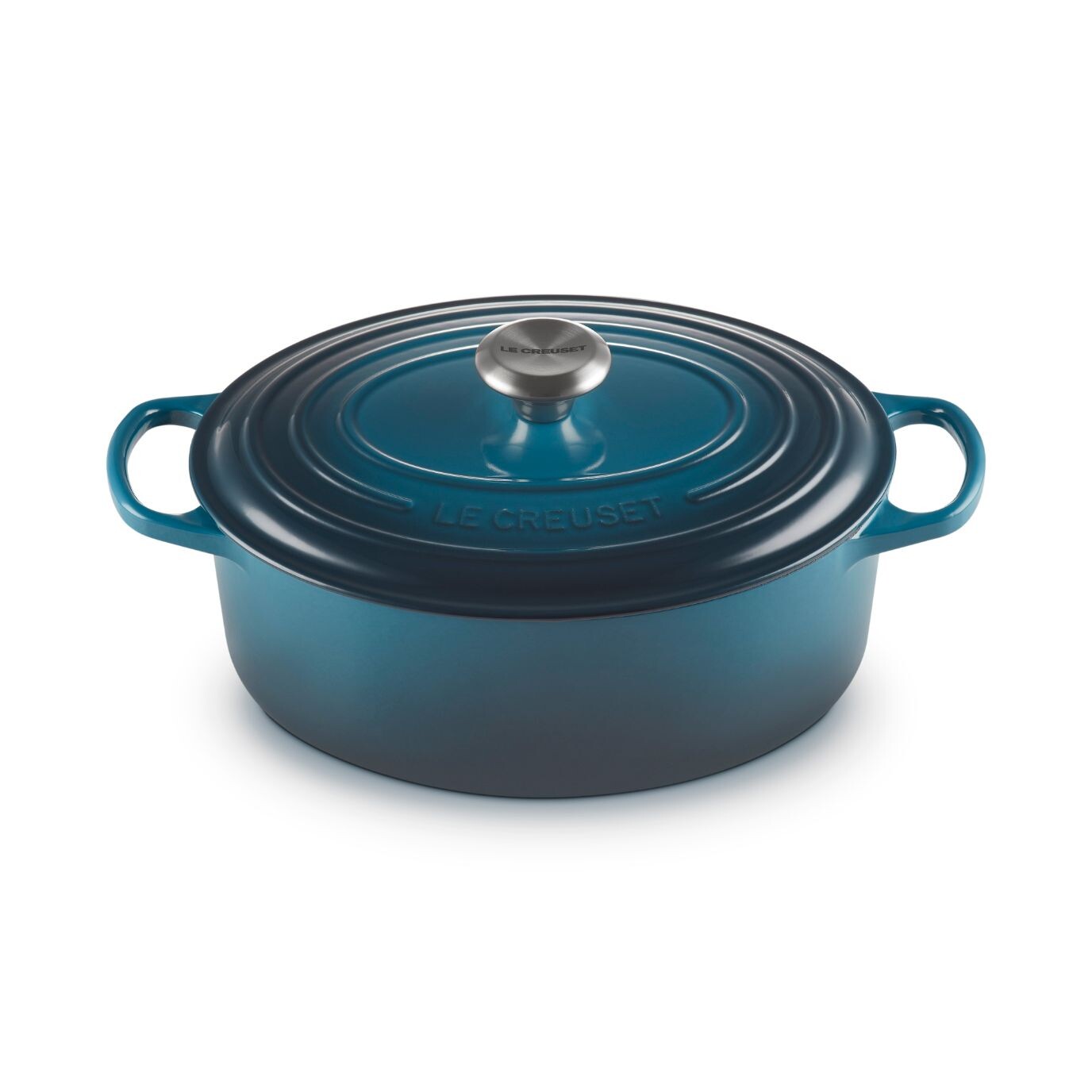 Kastrol SIGNATURE 29 cm, 4,7 l, oválný, DEEP TEAL, litina, Le Creuset