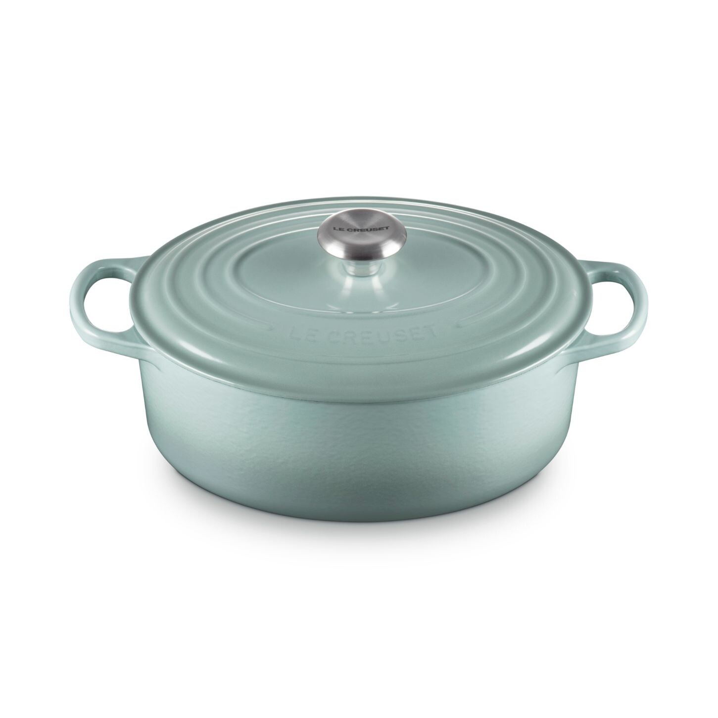 Kastrol SIGNATURE 29 cm, 4,7 l, oválný, SEA SALT, litina, Le Creuset