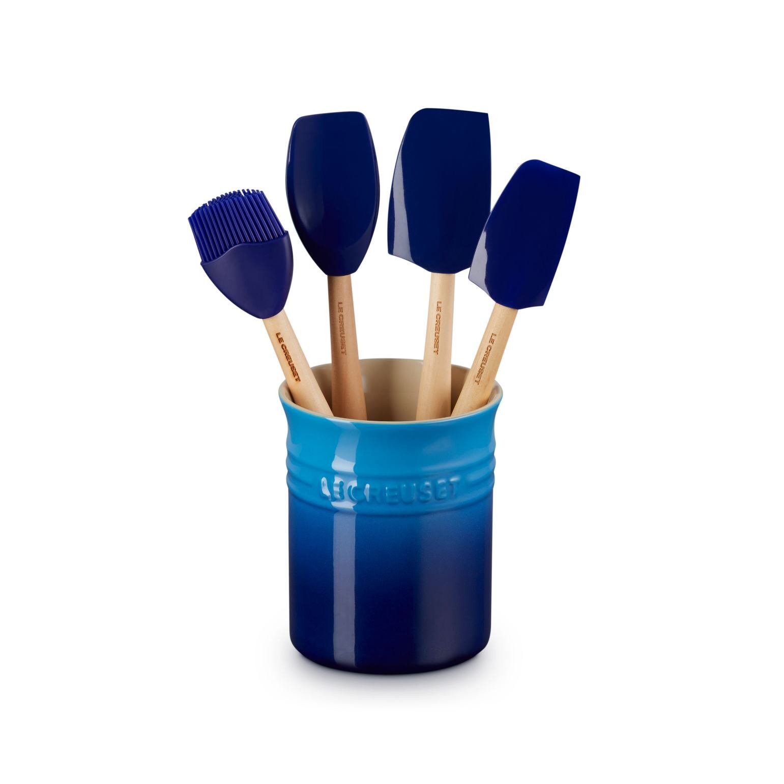 Kuchyňské náčiní, sada 4 ks, se stojanem, AZURE, Le Creuset