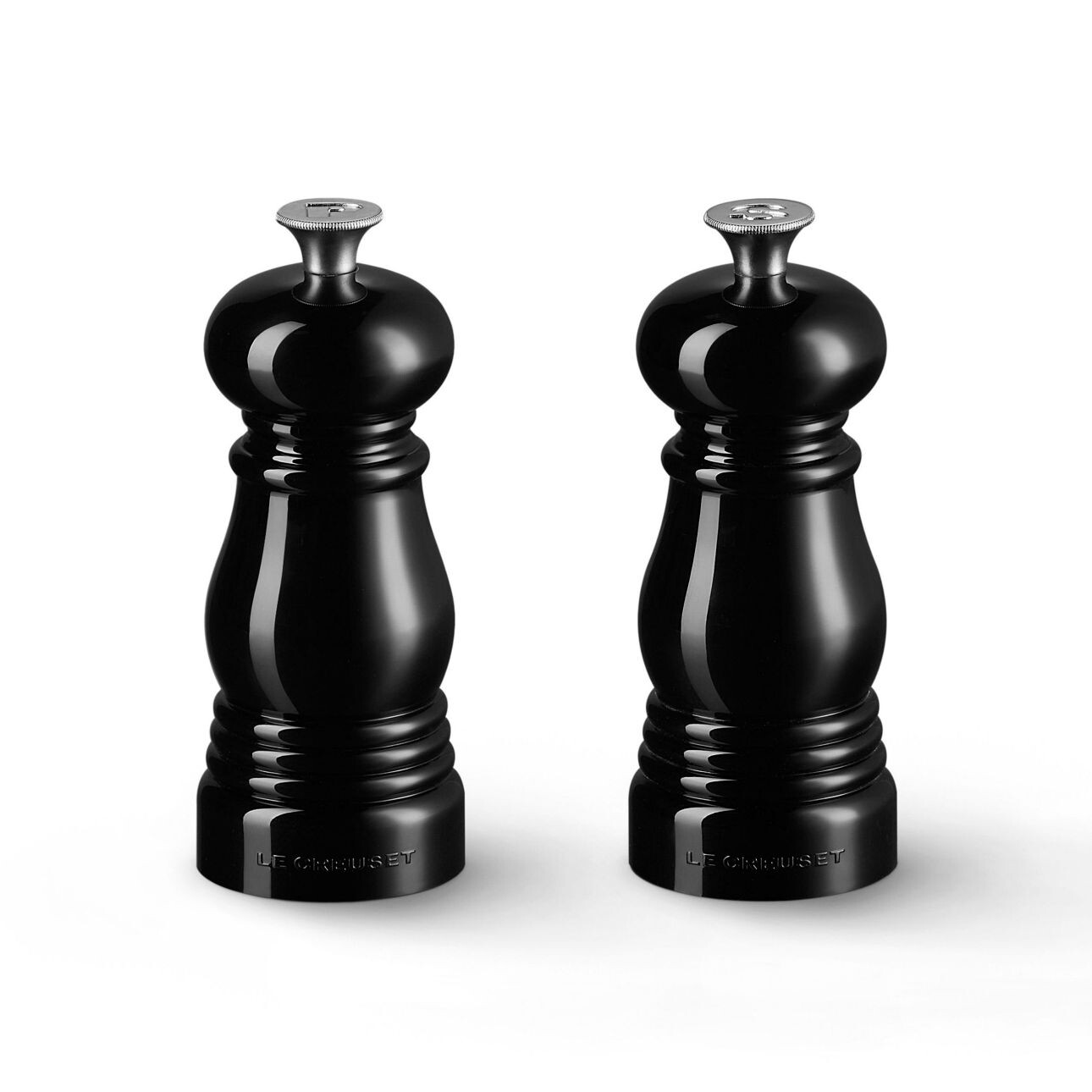 Sada mlýnků na sůl a pepř 11 cm, sada 2 ks, BLACK ONYX, plast, Le Creuset