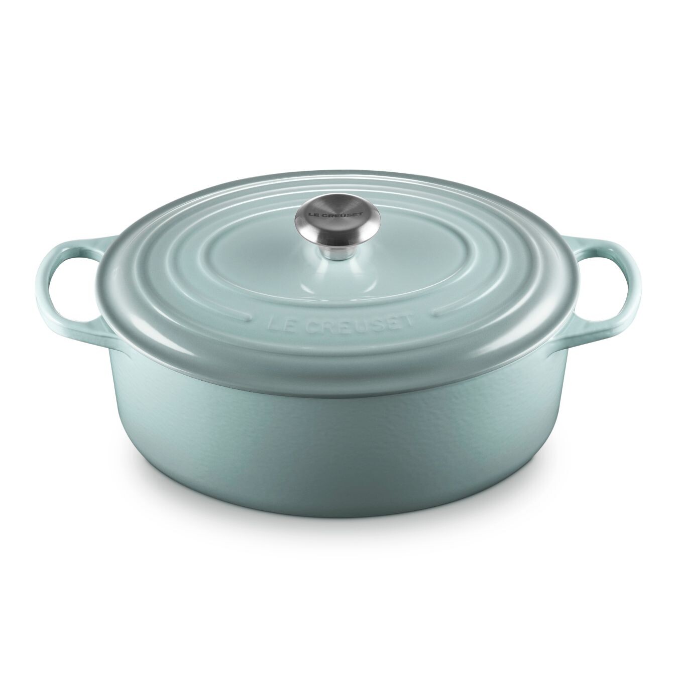 Kastrol SIGNATURE 31 cm, 6,3 l, oválný, SEA SALT, litina, Le Creuset
