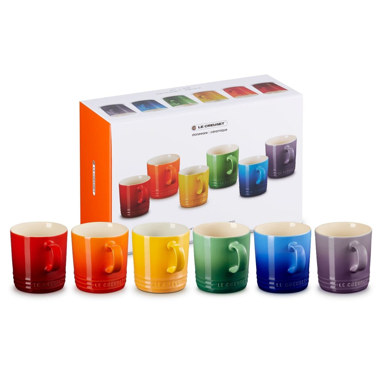 Hrnek 350 ml, sada 6 ks, RAINBOW, kamenina, Le Creuset