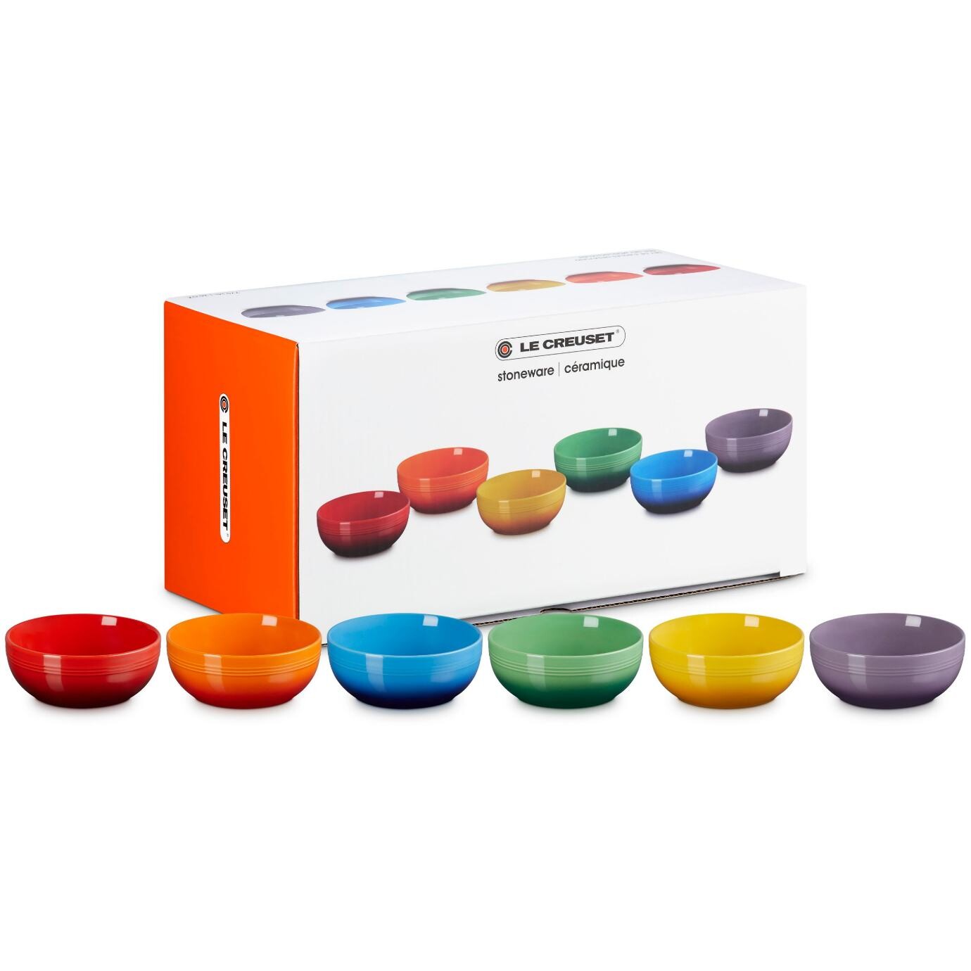 Jídelní miska COUPE 16 cm, 770 ml, sada 6 ks, RAINBOW, kamenina, Le Creuset