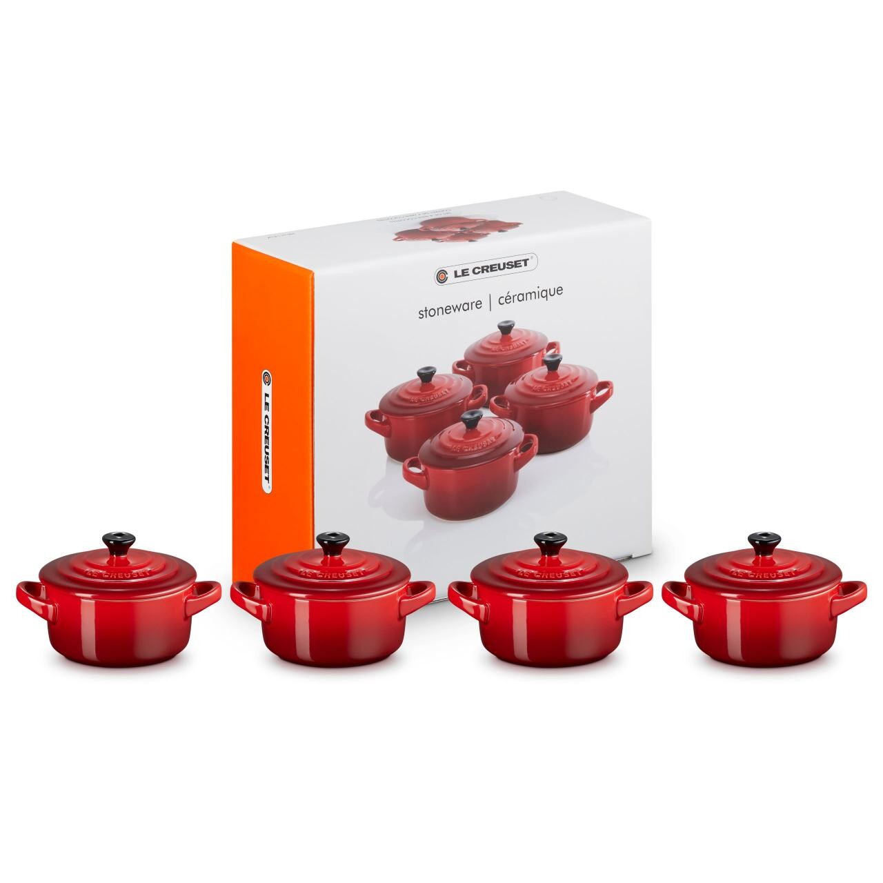 Zapékací mísa 10 cm, 250 ml, sada 4 ks, CERISE, kamenina, Le Creuset