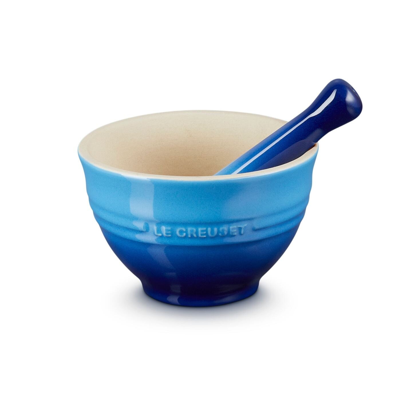 Hmoždíř s tloukem 11 cm, AZURE, kamenina, Le Creuset