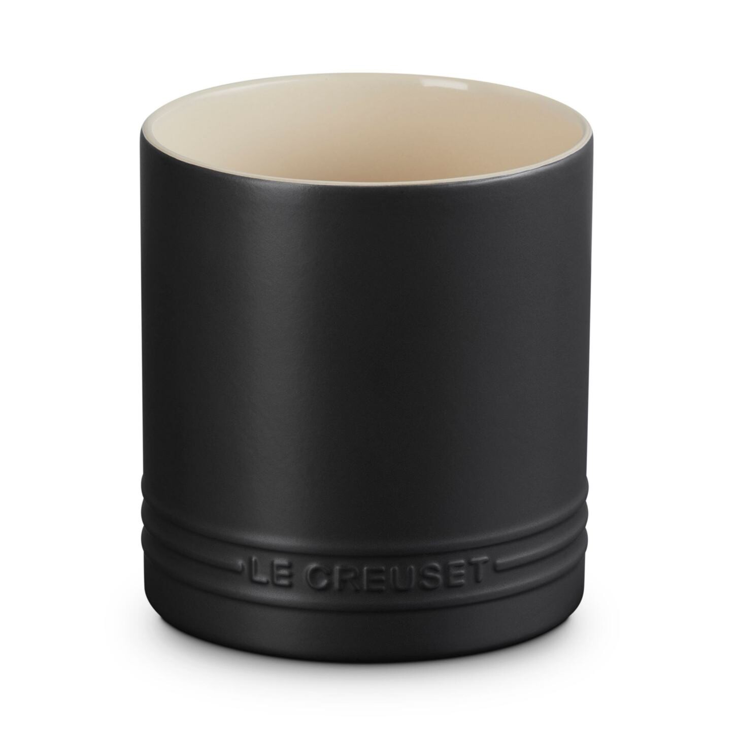 Stojan na kuchyňské náčiní SIGNATURE 14 cm, SATIN BLACK, kamenina, Le Creuset