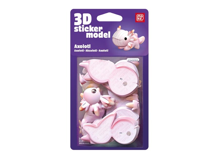 MFP 1042624 3D Sticker Model Ještěrky Axolotl - MAKE