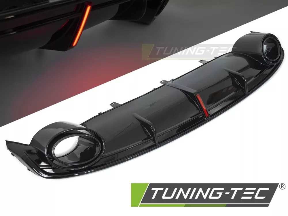DIFFUSOR TWIN OUTLET GLOSSY BLACK with LED BRAKE LIGHT SPORT STYLE fits AUDI A7 C7 10-14