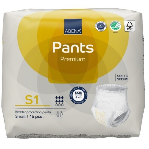 ABENA PANTS PREMIUM S1 KALHOTKY ABSORPČNÍ NAVLÉKACÍ, PRODYŠNÉ, BOKY 60-90 - II. jakost