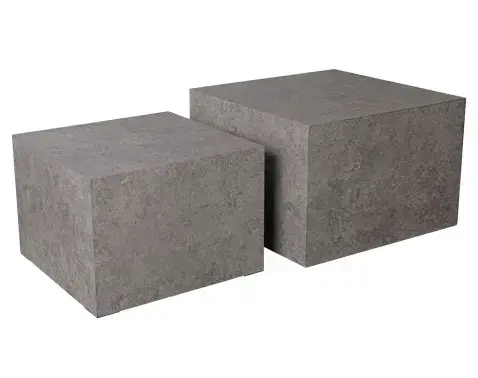Sada čtvercových stolků Maddox, imitace šedého kamene, 2 ks