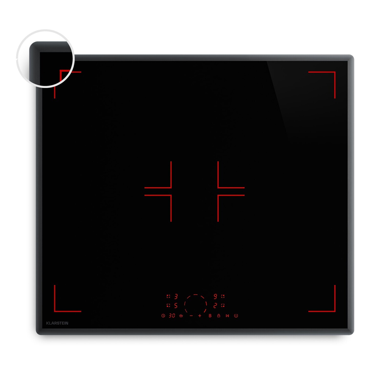 Klarstein RedFlame indukční varná deska | Moderní, elegantní a výkonná | 4 varné zóny | 7000 W | 60 cm