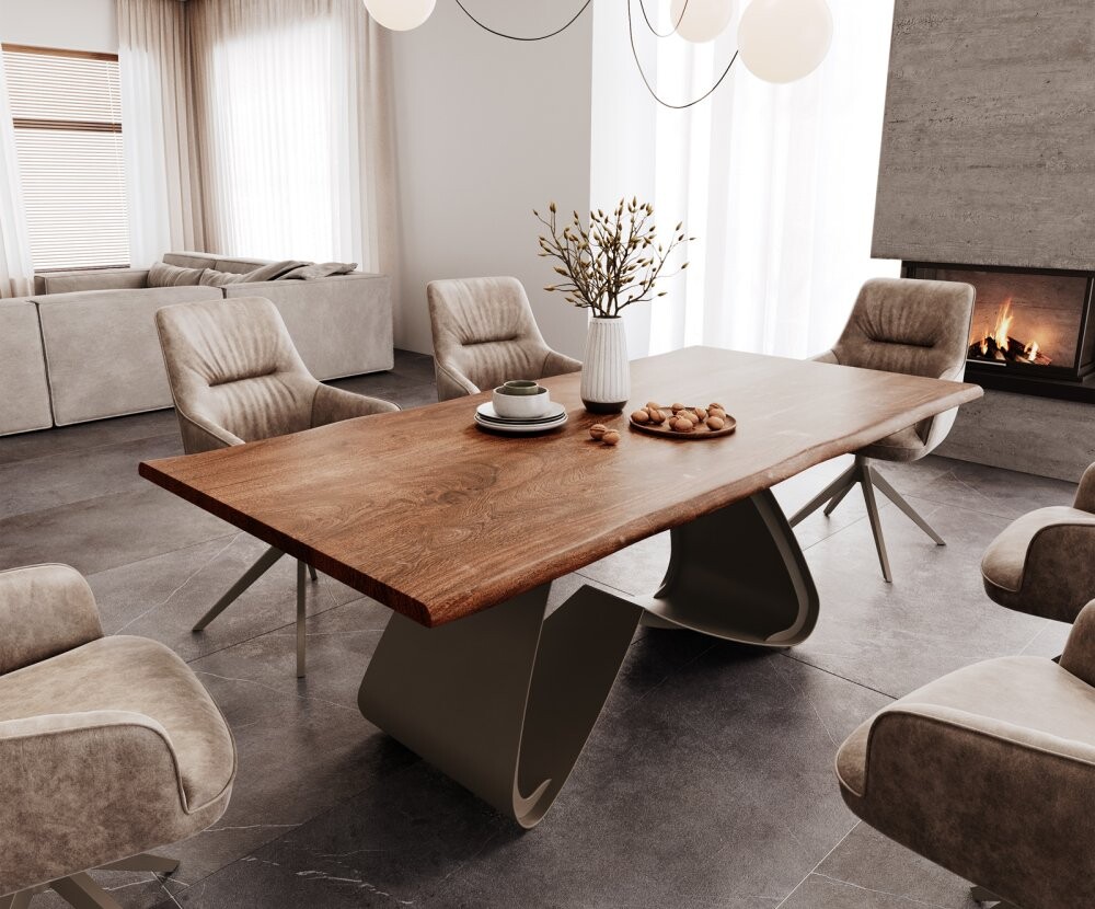 Jídelní stůl Edge 200x100 Akácie hnědá W-rám Povrchová úprava