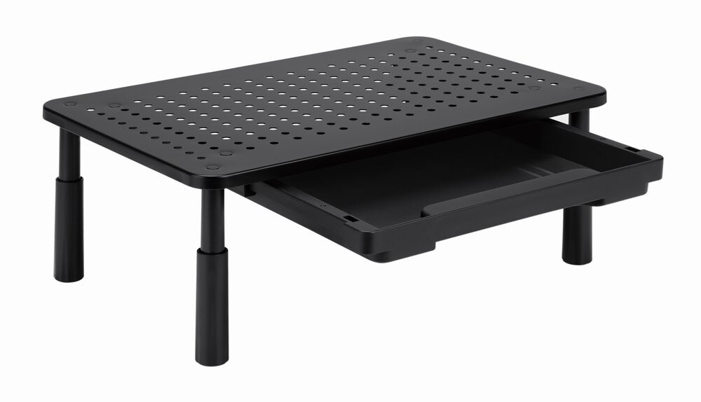 Podstavec pod monitor se zásuvkou GEMBIRD MS-TABLE-D-01, nastavitelný, černý