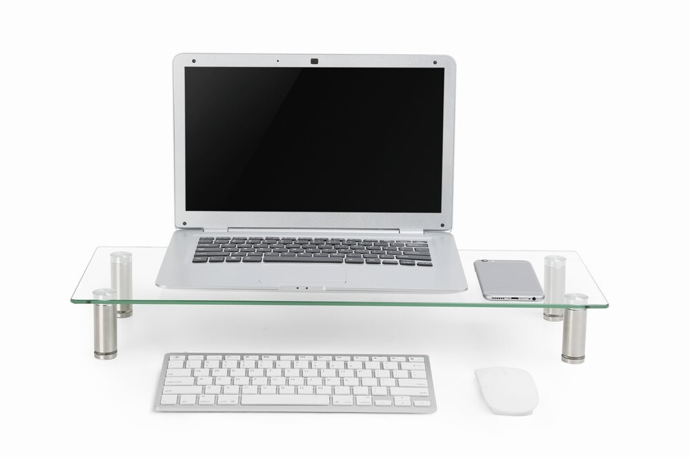 Podstavec pod monitor GEMBIRD MS-TABLE-GM-01, střední, skleněný
