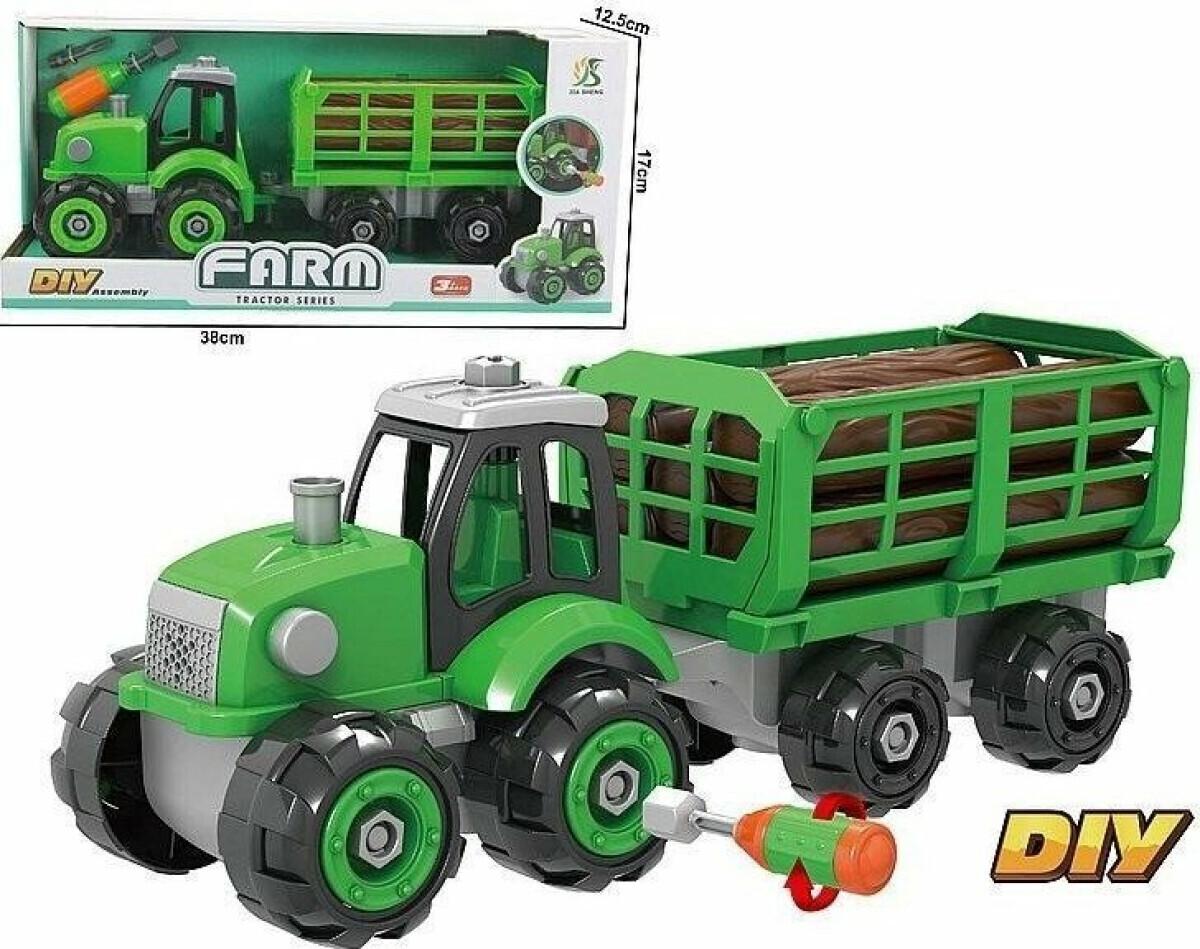 Traktor se šroubováním a přívěsem