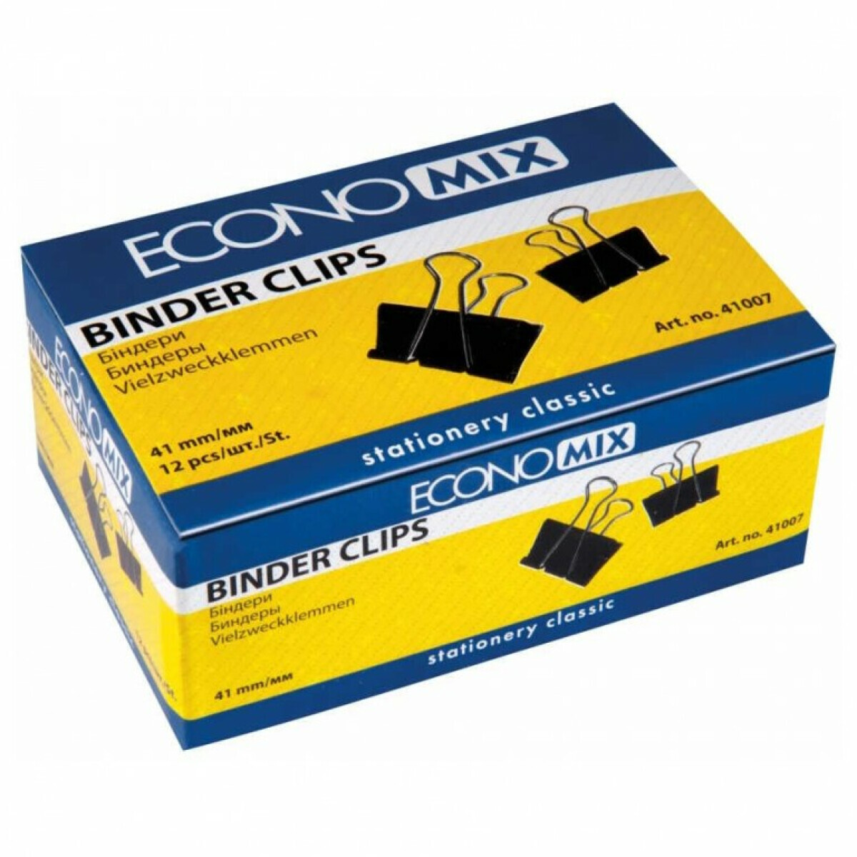 Kovový klip černý 41mm, balení 12ks