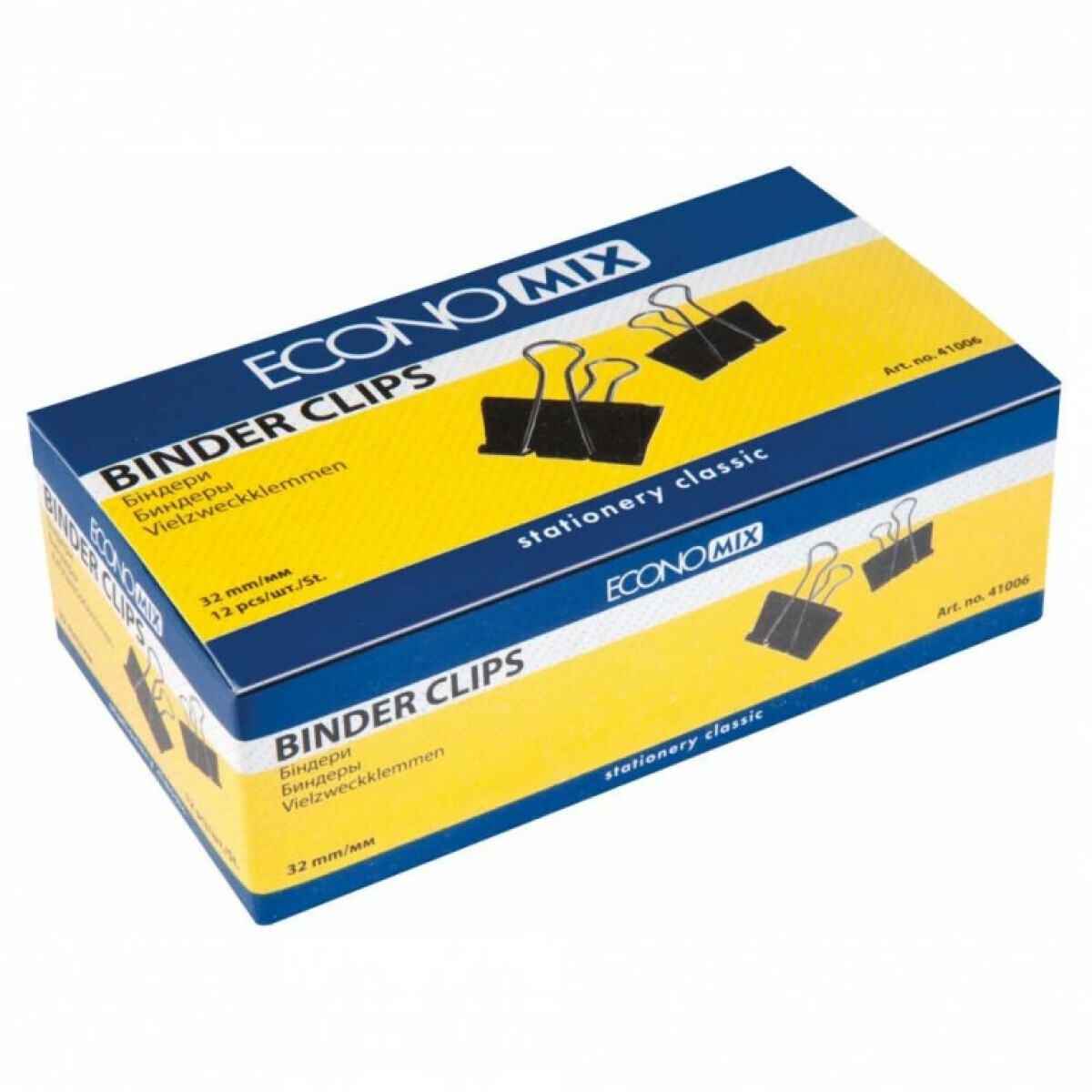 Kovový klip černý 32mm, balení 12ks