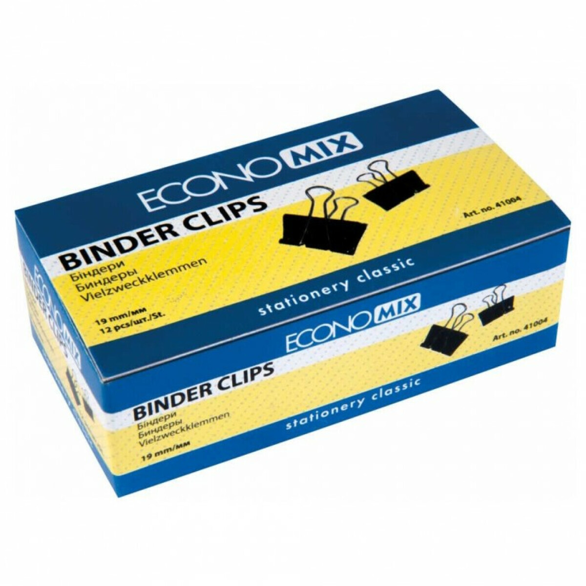 Kovový klip černý 19mm, balení 12ks