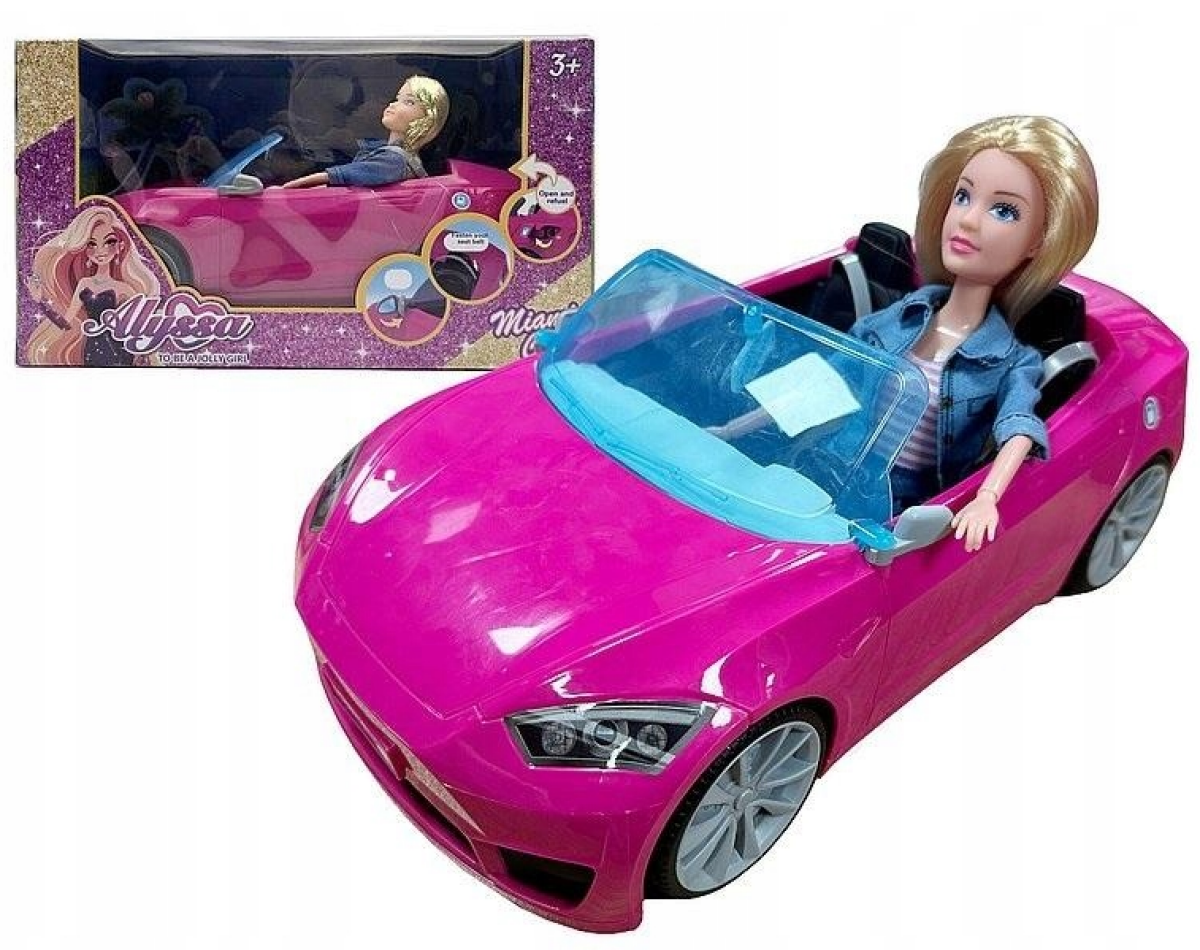 Panenka se sportovním autem