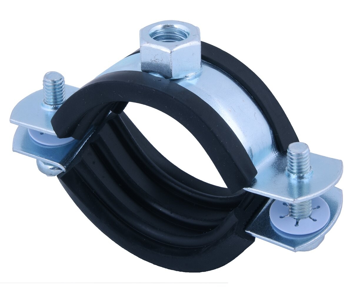 Objímka dvoušroubková s gumou Zn - 48-53mm