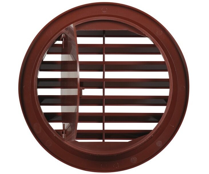 Mřížka větrací kruhová uzavíratelná hnědá 125mm