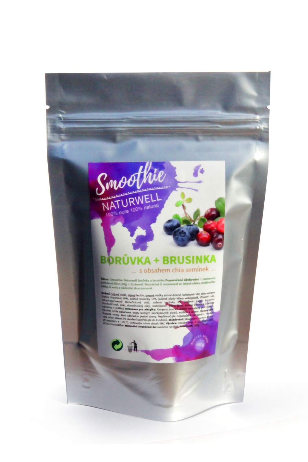 Smoothie Naturwell Borůvka a Brusinka - 100g