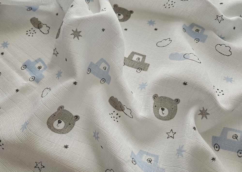 Polášek Látkové pleny 5 kusů: Medvídek a autíčka