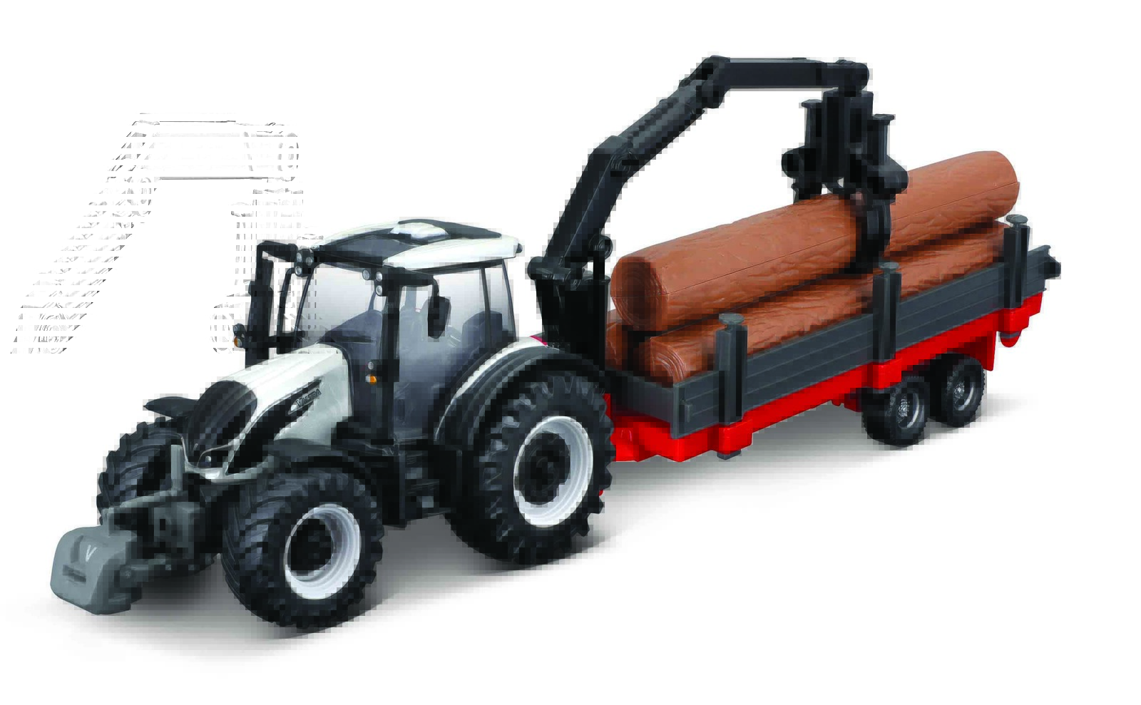 Bburago 10cm Farm tractor Gift Set - Valtra N174 with 3 trailers