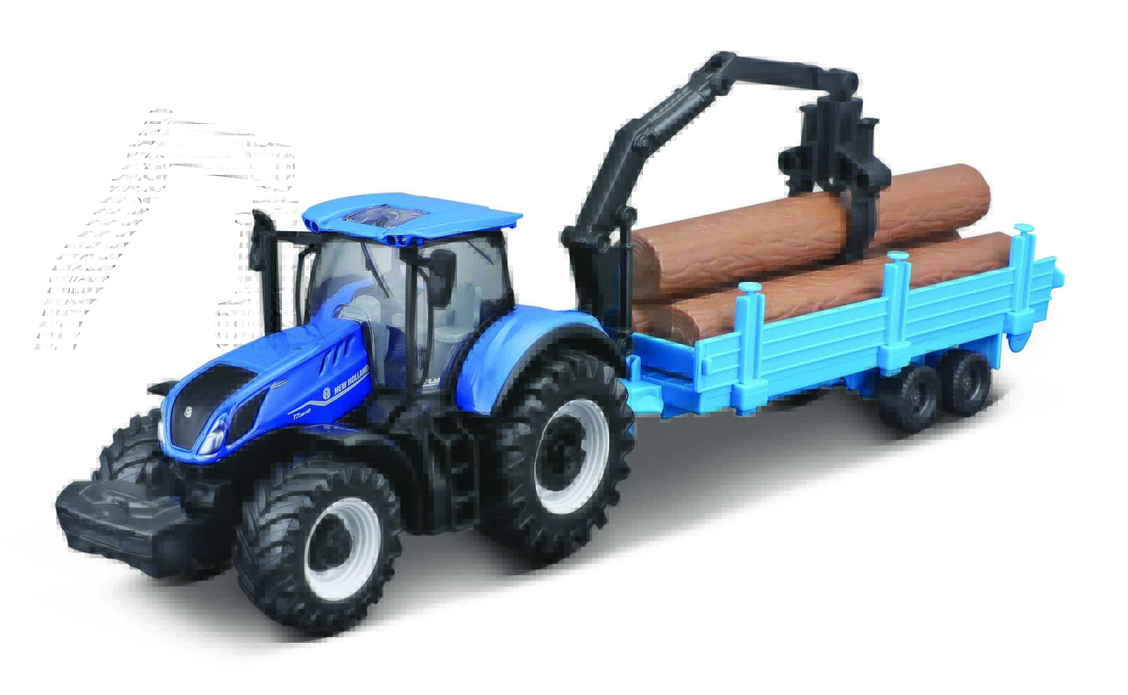 Bburago 10cm Farm tractor Gift Set - New Holland T7.315 HD with 3 trailers