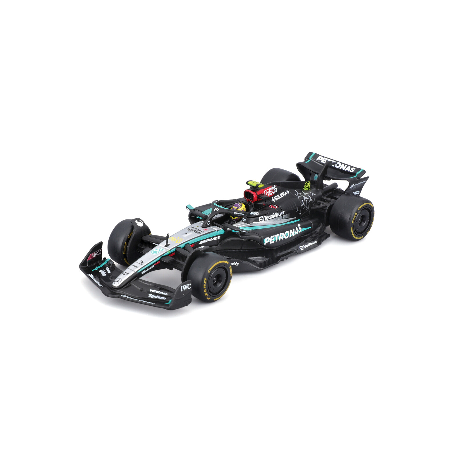 Bburago 1:43 RACE Formula F1 - Mercedes-AMG F1 W15 Performance (2024) #44 Lewis Hamilton with driver