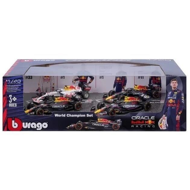 Bburago 1:43 RACE Formula F1 4PAC - Red Bull Racing RB20(2024) #1 M.Verstappen #11 S.Perez