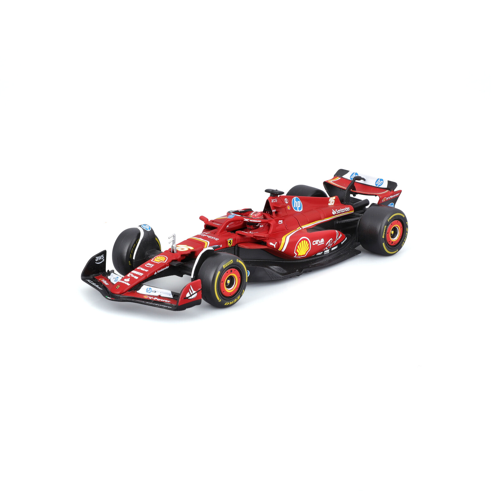 Bburago 1:43 Formula F1 Ferrari Scuderia SF-24 (2024) nr.16 Charles Leclerc - with driver and decor