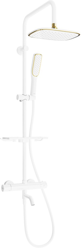 MEXEN/S KT49-VANOVÁ SOUPRAVA S TERMOSTATICKOU BATERIÍ-SPRCHA, BÍLÁ/ ZLATO 779004993-25
