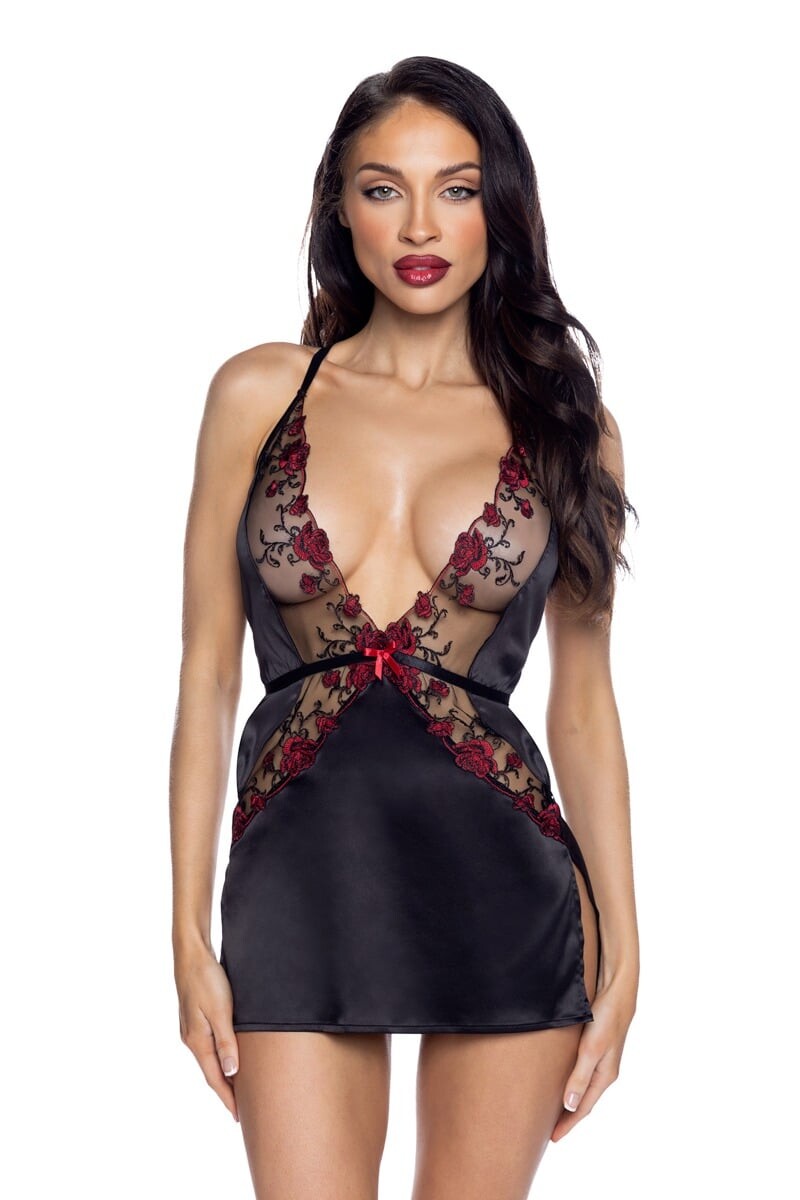 Černá košilka s krajkou Blossom Beauty