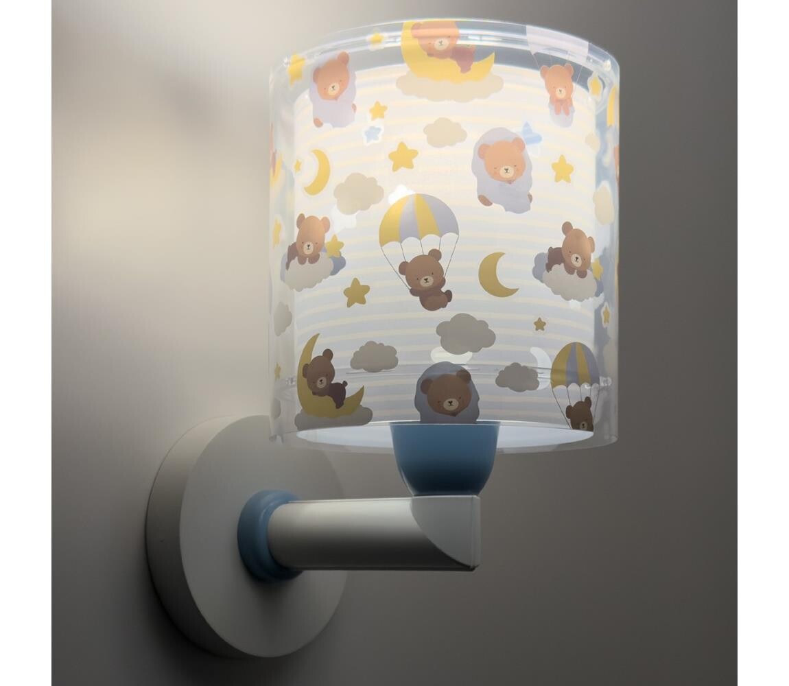 Dalber 41579T - Dětská nástěnná lampa BABY TEDDY 1xE27/15W/230V modrá 41579T