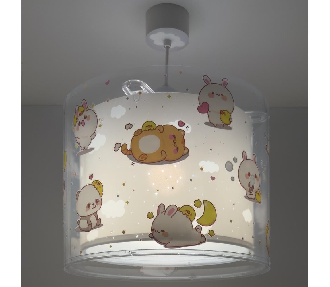 Dalber 41762E - Dětský lustr KAWAII FRIENDS 1xE27/15W/230V šedá 41762E
