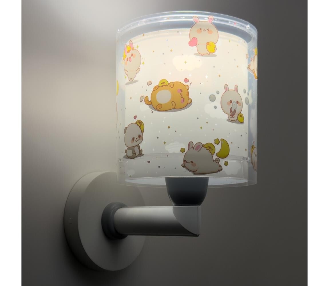 Dalber 41769E - Dětská nástěnná lampa KAWAII FRIENDS 1xE27/15W/230V šedá 41769E