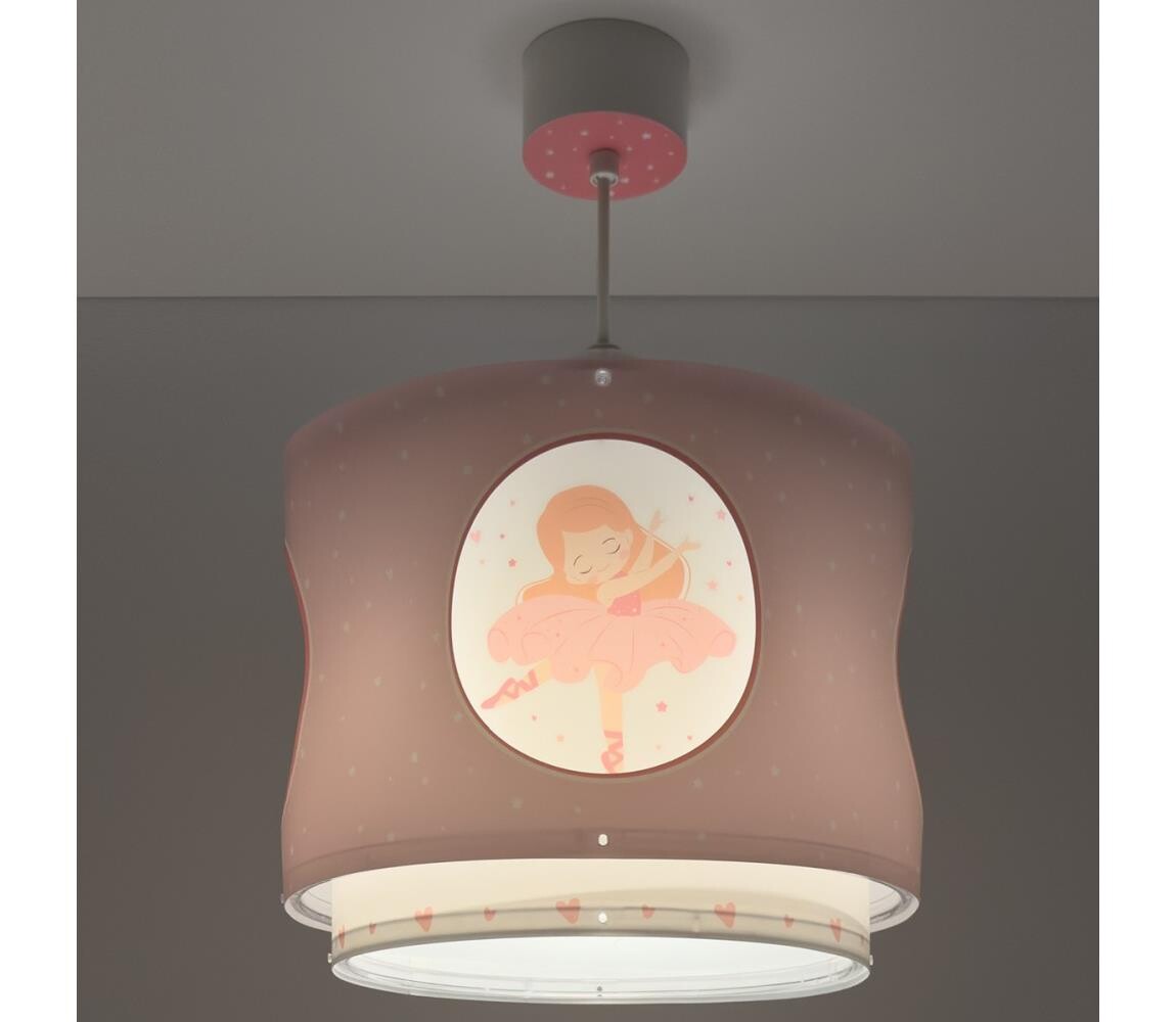 Dalber 60912 - Dětský lustr PRINCESS DANCE 1xE27/15W/230V růžová 60912