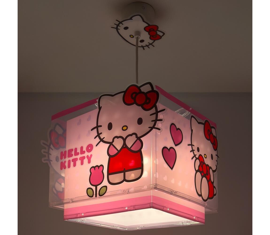 Dalber 73262 - Dětský lustr HELLO KITTY 1xE27/15W/230V růžová 73262