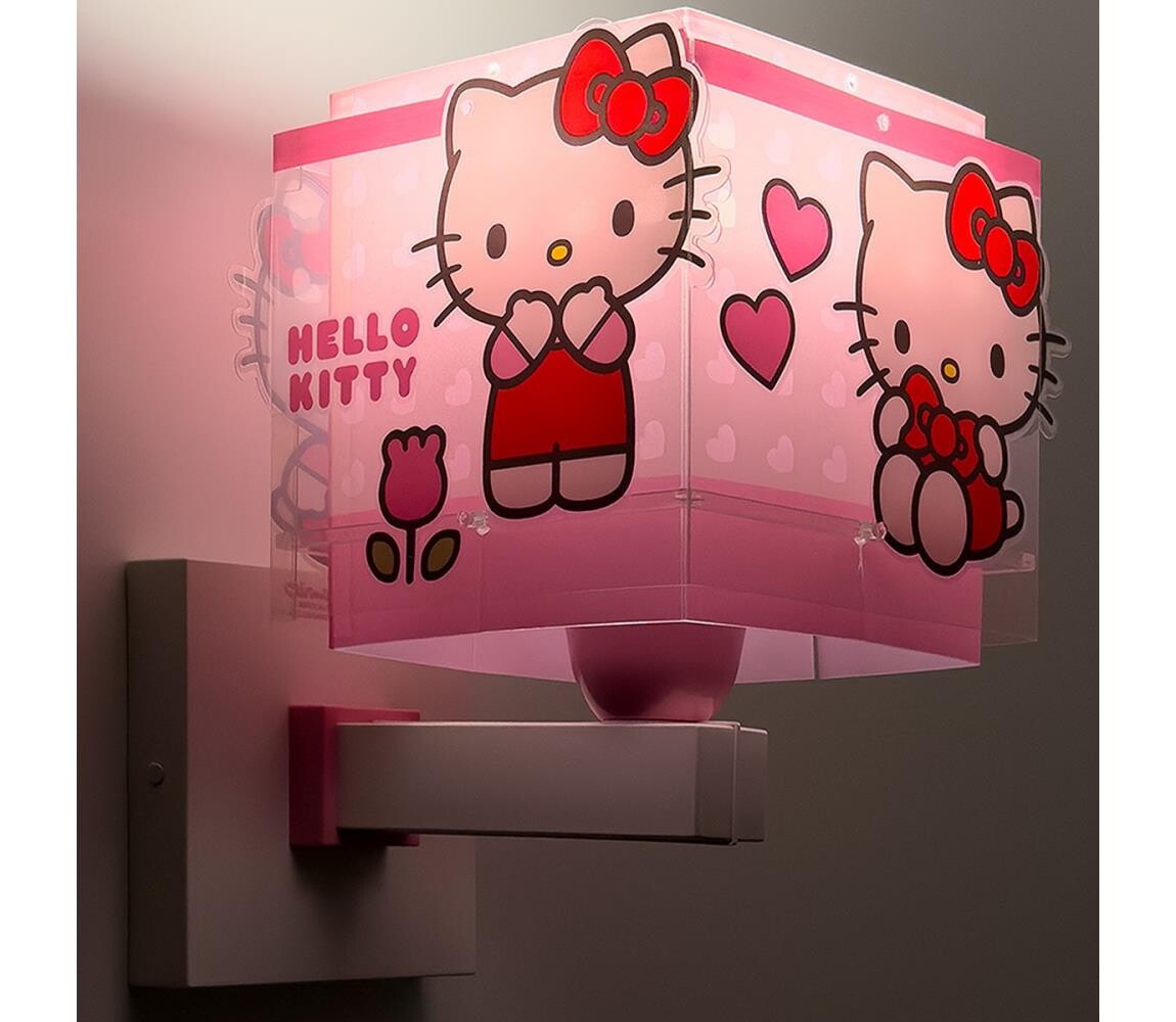 Dalber 73269 - Dětská nástěnná lampa HELLO KITTY 1xE27/15W/230V růžová 73269
