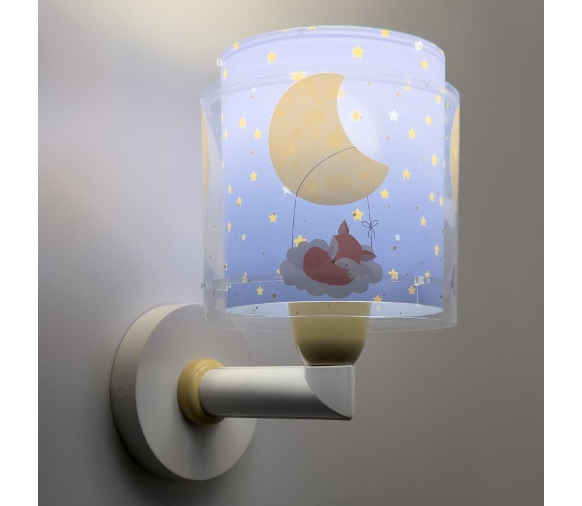 Dalber 76639 - Dětská nástěnná lampa MOON DREAMS 1xE27/15W/230V modrá 76639