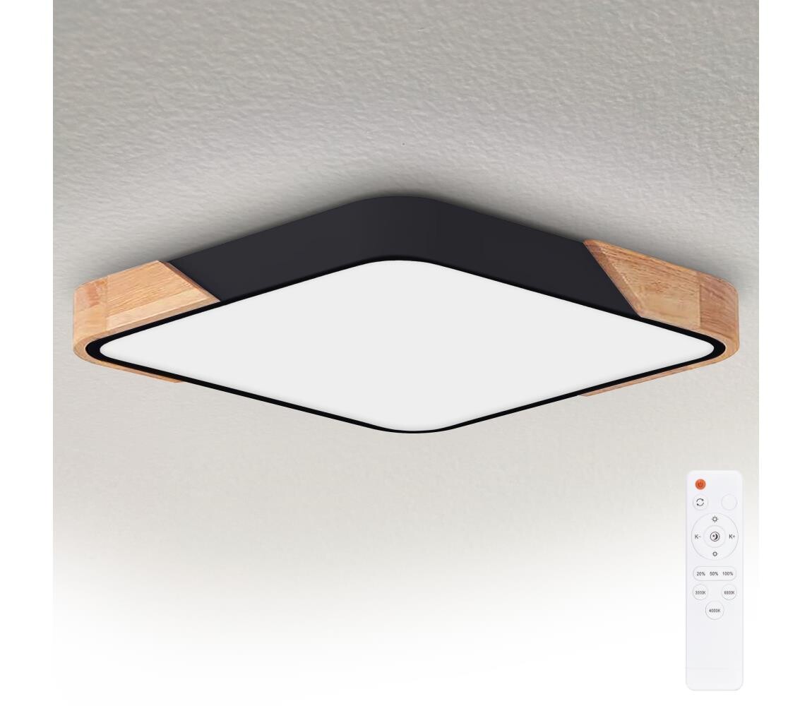 Brilagi - LED Stmívat. svítidlo PILANA LED/60W/230V dub/černá 56x56 cm + DO WO800-OEM26-60