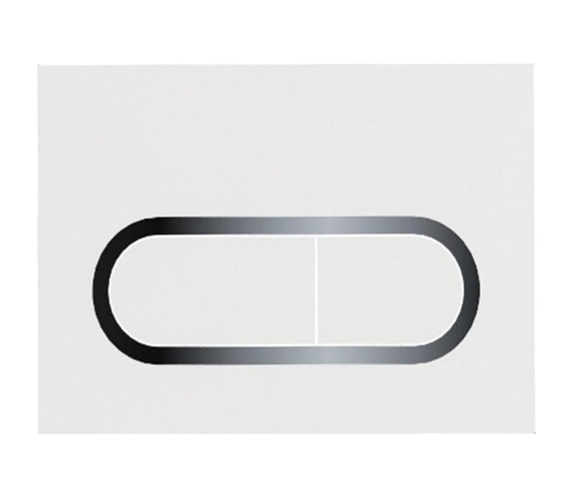 Ravak X01455 - Splachovací tlačítko CHROME 24,7x16,5 cm bílá X01455