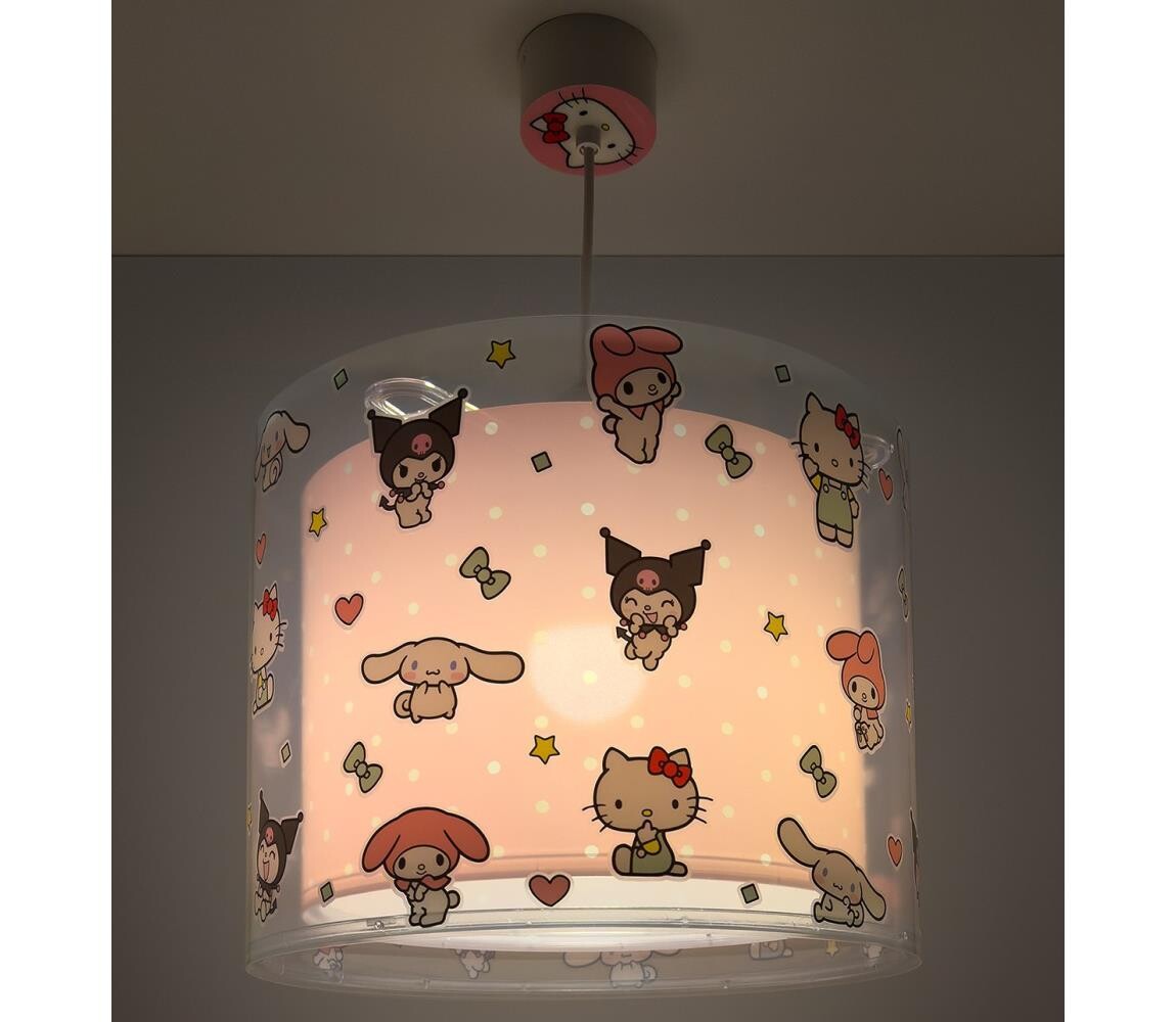 Dalber 41252 - Dětský lustr HELLO KITTY&FRIENDS 1xE27/15W/230V růžová 41252