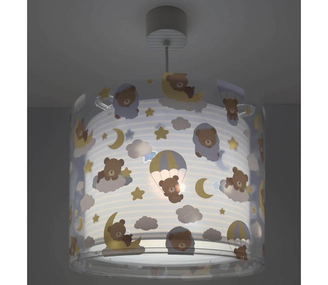 Dalber 41572T - Dětský lustr BABY TEDDY 1xE27/15W/230V modrá 41572T