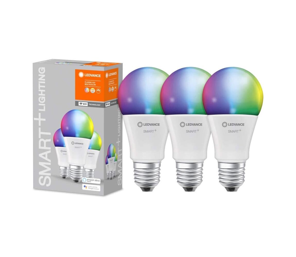 SADA 3x LED RGBW Stmívatelná žárovka SMART+ E27/9,5W/230V 2700K-6500K - Ledvance 4058075485815